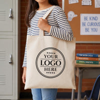Custom Logo Canvas Tote Bag, Personalized Cotton Tote Bag, Business Promotional Bag, Corporate Event Giveaway, Branded Party Favor