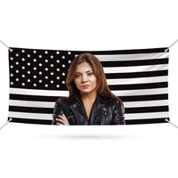 Custom Flag Photo Vinyl Banner Sign, Personalized Portrait Design, Waterproof Outdoor Display, Indoor Outdoor Banner, Photo Backdrop Sign