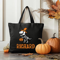 Personalized Halloween Tote Bag, Kids Trick or Treat Bag, Custom Name Canvas Tote, Halloween Candy Bag, Spooky Season Gift for Kids