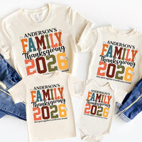 Personalized Thanksgiving Group Shirt, Custom Last Name Family Tee, Retro Fall Matching Outfit, Thanksgiving Day Top, Custom Family Gift
