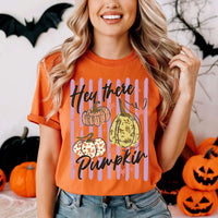 Hey There Pumpkin Shirt for Women, Retro Fall Graphic Tee, Cute Halloween Party Tee, Autumn Thanksgiving Outfit, Halloween Gift for Her
