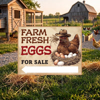 Personalized Egg Stand Yard Sign, Farm Fresh Eggs Lawn Sign, 3 Piece Chicken Arrow Set, Storefront Yard Display, Roadside Farm Decor