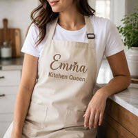 Custom Chef Embroidered Apron, Personalized Name and Title Cooking Apron, Full-Length Kitchen Apron, Custom Chef Apron, Culinary Gift