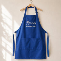 Custom Chef Embroidered Apron, Personalized Name and Title Cooking Apron, Full-Length Kitchen Apron, Custom Chef Apron, Culinary Gift