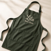 Custom Chef Embroidered Apron, Personalized Name and Title Cooking Apron, Full-Length Kitchen Apron, Custom Chef Apron, Culinary Gift