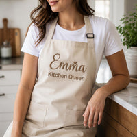 Custom Chef Embroidered Apron, Personalized Name and Title Cooking Apron, Full-Length Kitchen Apron, Custom Chef Apron, Culinary Gift