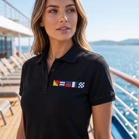 Nautical Signal Flag Polo Shirt, Personalized Maritime Initials Polo, Custom Boating Shirt, Captain Gift, Yacht Club Apparel, Sailor Gift