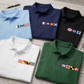 Nautical Signal Flag Polo Shirt, Personalized Maritime Initials Polo, Custom Boating Shirt, Captain Gift, Yacht Club Apparel, Sailor Gift