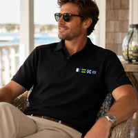 Nautical Signal Flag Polo Shirt, Personalized Maritime Initials Polo, Custom Boating Shirt, Captain Gift, Yacht Club Apparel, Sailor Gift