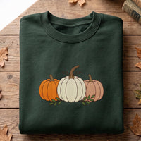 Fall Pumpkin Embroidered Sweatshirt, Autumn Pumpkin Hoodie, Neutral Harvest Shirt, Holiday Sweatshirt, Thanksgiving Fall Gift for Her