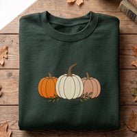 Fall Pumpkin Embroidered Sweatshirt, Autumn Pumpkin Hoodie, Neutral Harvest Shirt, Holiday Sweatshirt, Thanksgiving Fall Gift for Her