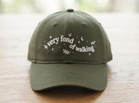 Very Fond of Walking Embroidered Hat, Funny Hiker Gift for Women, Bio Washed Cotton Cap, Outdoor Walking Dad Hat, Everyday Cap Gift