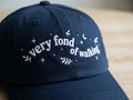 Very Fond of Walking Embroidered Hat, Funny Hiker Gift for Women, Bio Washed Cotton Cap, Outdoor Walking Dad Hat, Everyday Cap Gift