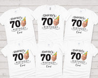 Personalized 70th Birthday Shirt, Custom Photo Birthday Tee, Matching Family Party Crew Shirts, Milestone Celebration Outfit, Gift for Dad