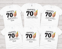Personalized 70th Birthday Shirt, Custom Photo Birthday Tee, Matching Family Party Crew Shirts, Milestone Celebration Outfit, Gift for Dad