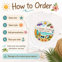Personalized Cousin Crew Beach Shirt, Custom Beach 2026 Tee, Matching Family Vacation Outfit, All Ages Family Summer Trip Gift