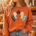 Thanksgiving Turkey Sweatshirt, Retro Patterned Turkey Crewneck, Cute Fall Graphic Pullover, Friendsgiving Outfit, Thanksgiving Gift