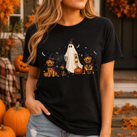 Golden Retriever Halloween Family Shirts, Matching Dog Lover Tee Set, Witch Ghost Pumpkin Kids and Baby Outfit, Spooky Season Group Gift