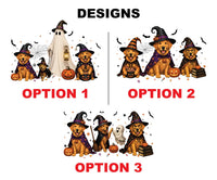 Golden Retriever Halloween Family Shirts, Matching Dog Lover Tee Set, Witch Ghost Pumpkin Kids and Baby Outfit, Spooky Season Group Gift