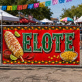 Elote Mexican Street Corn Vinyl Banner, Red Food Stand Sign, Waterproof Event Table Banner, Fiesta Vendor Display, Vendor Booth Sign