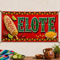 Elote Mexican Street Corn Vinyl Banner, Red Food Stand Sign, Waterproof Event Table Banner, Fiesta Vendor Display, Vendor Booth Sign