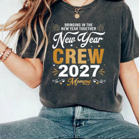 Personalized New Year Crew 2027 Shirt, Custom Family Name Tee, Matching New Years Eve Party Top, Adult Kids Baby Outfit, Holiday Gift