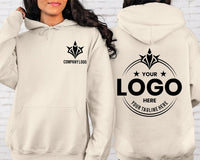 Custom Logo Pullover Hoodie, Personalized Business Workwear, Front and Back Print Sweatshirt, Company Staff Uniform, Employee Gift
