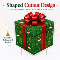 Custom Shaped Christmas Gift Yard Sign, Festive Present Lawn Sign, Holiday Lawn Display, Outdoor Holiday Decoration, Christmas Yard Decor