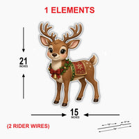 Custom Printed Christmas Reindeer Yard Sign, Cute Holiday Lawn Sign, Festive Deer Cutout, Seasonal Outdoor Decor, Christmas Yard Decor