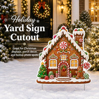 Custom Shaped Gingerbread Christmas Yard Sign, Candy House Lawn Sign, Holiday Lawn Display, Outdoor Decoration, Christmas Yard Decor