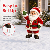 Custom-Shaped Christmas Santa Yard Sign, Waving Santa Lawn Sign, Festive Holiday Display, Seasonal Outdoor Decor, Christmas Yard Decor