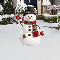 Custom Shaped Snowman Christmas Yard Sign, Festive Winter Lawn Sign, Holiday Outdoor Decor, Holiday Lawn Display, Christmas Yard Decor