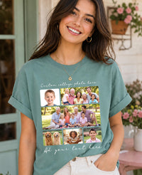 Personalized Family Photo Collage Shirt, Custom Picture T Shirt, Picture Memory Tee, Reunion Keepsake Top, Custom Family Gift