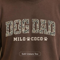 Personalized Pet Dad Shirt with Dog Names, Custom Pet Names Tee, Vintage Varsity Paw Print T-Shirt, Father's Day Outfit, Gift for Dog Dad