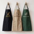Custom Logo Embroidered Apron, Personalized Canvas Kitchen Apron, Branded Cafe Staff Uniform, Custom Business Apron, Restaurant Gift