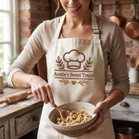Custom Logo Embroidered Apron, Personalized Name Cooking Apron, Branded Staff Uniform, Custom Business Apron, Branded Kitchen Gift