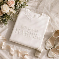 Personalized Mrs Puff Print Sweatshirt, Future Mrs Bridal Tee, Wedding Shirt, Custom Puff Sweatshirt, Personalized Wear Anniversary Gift