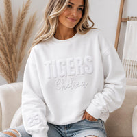 Custom Mascot Puff Print Sweatshirt, Personalized School Name Shirt, 3D Raised Game Day Hoodie, Team Name Sweatshirt, Team Spirit Wear