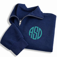 Personalized Initial Embroidered Quarter Zip Sweatshirt, Custom Letter Pullover, Monogrammed Cozy Layer, Cozy Gift for Her, Monogram Gift