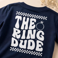 Personalized Ring Bearer Shirt, Custom Ring Dude Toddler Tee, Boys Wedding Party Tee, Front Back Print Design, Wedding Gift for Page Boy