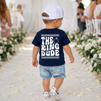 Personalized Ring Bearer Shirt, Custom Ring Dude Toddler Tee, Boys Wedding Party Tee, Front Back Print Design, Wedding Gift for Page Boy