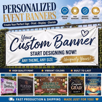 Custom Vinyl Banner Sign, Personalized Text Photo or Logo Design, Waterproof Outdoor Display, Grommet Hanging Banner, Custom Event Sign