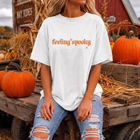 Feeling Spooky Embroidered Sweatshirt, Halloween Bat Hoodie, Creepy Cute Gothic Fall Shirt, Festive Shirt for Women, Fall Gift for Her