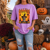 Personalized Dog or Cat Halloween Shirt, Custom Pet Portrait Tee, Salem Witch Club Graphic, Spooky Witch Costume Top, Pet Lover Gift