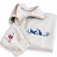 Personalized Veterinarian Embroidered Quarter Zip Sweatshirt, Custom Vet Pullover, Medical Team Apparel, Clinic Uniform, Custom Team Gift