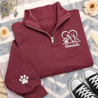 Personalized Groomer Embroidered Quarter Zip Sweatshirt, Custom Salon Pullover, Dog Grooming Workwear, Pet Stylist Uniform, Groomer Gift