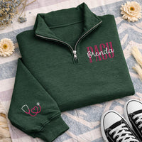 Personalized PACU Nurse Embroidered Quarter Zip Sweatshirt, Custom Name Pullover, Hospital Shift Pullover, Recovery Room Wear, Gift for RN