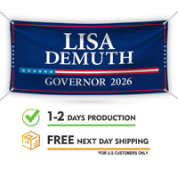 Lisa Demuth For Minnesota U.S. Governor Banner Sign, 13 oz Waterproof US Governor Election 2026 Vinyl Banner With Metal Grommets