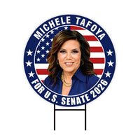 Michele Tafoya For Minnesota Senate 2026 Yard Sign, Corrugated Plastic Senate Elections Race Red White Blue Yard Sign with Metal H-Stake