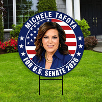 Michele Tafoya For Minnesota Senate 2026 Yard Sign, Corrugated Plastic Senate Elections Race Red White Blue Yard Sign with Metal H-Stake